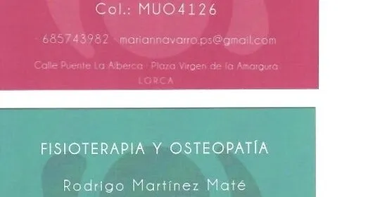 Clínica la Alberca. Rodrigo Martínez y Marian Navarro. Fisio y psicología infantil y adolescente. en Lorca